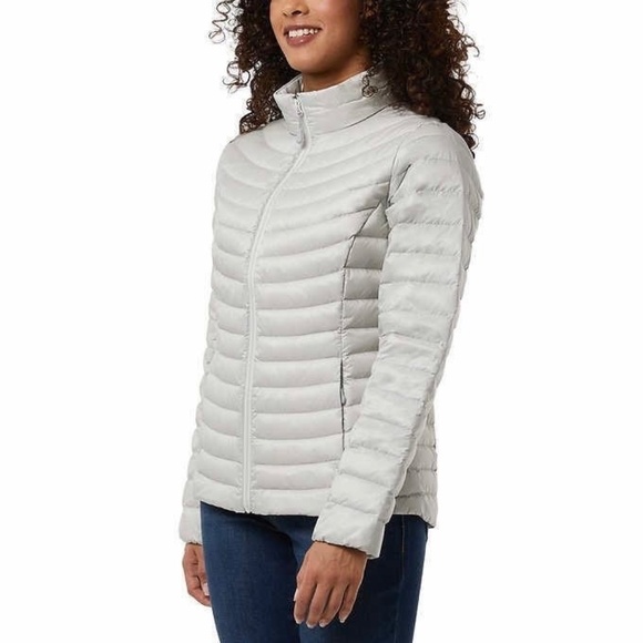 32 Degrees Heat Down Jacket, 650 Fill Power, Quilt Lines, Gray, Large, NWT - Picture 2 of 15